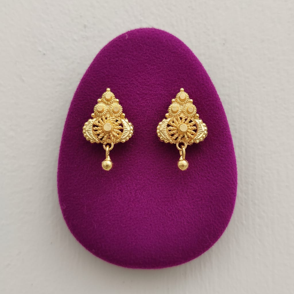 Rajwadi Filigree Gold-Tone Stud Earrings