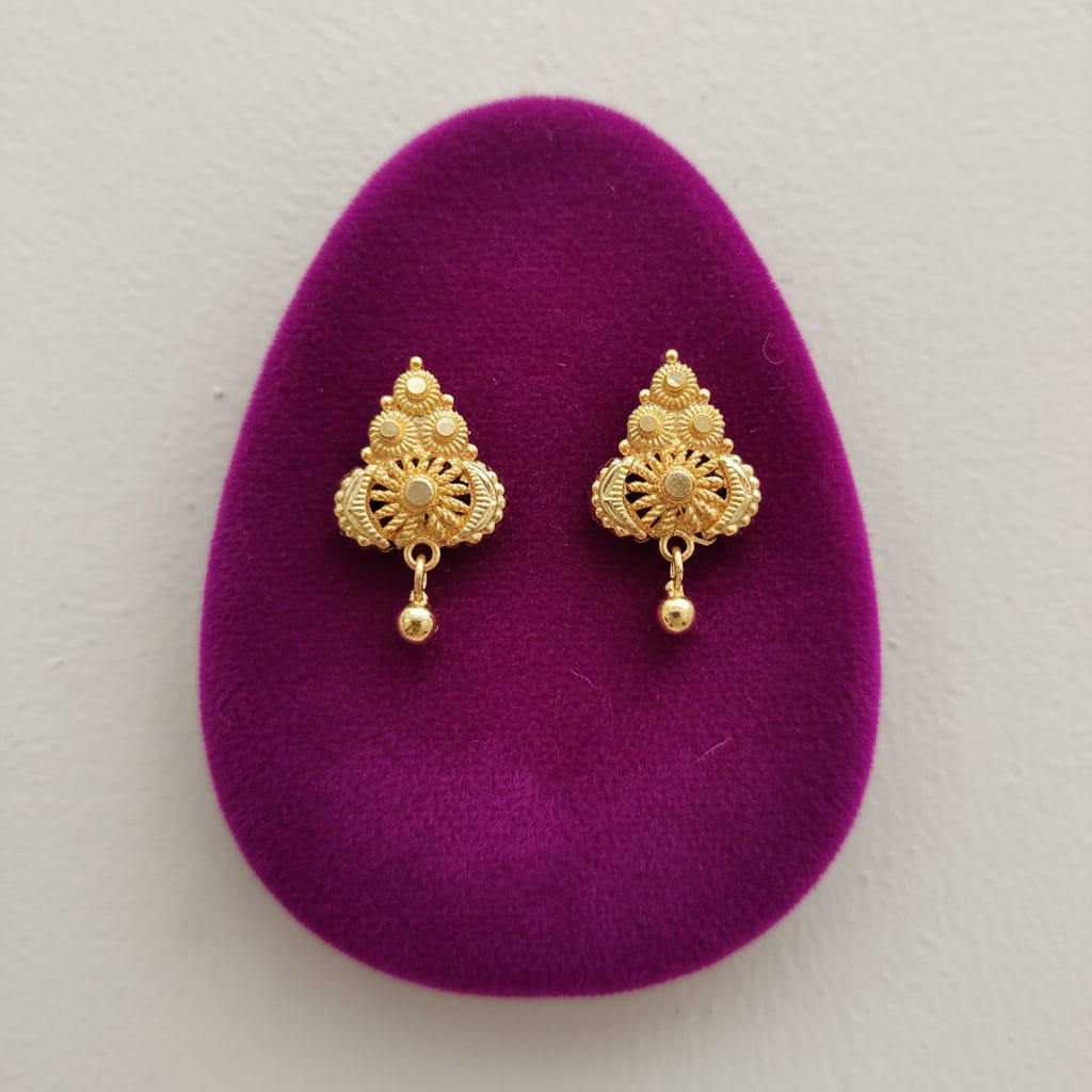 Rajwadi Filigree Gold-Tone Stud Earrings