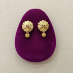 Gold-Tone Floral Disc Stud Earrings