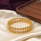 One Gram Gold Bangles with Multicolour CZ Stones