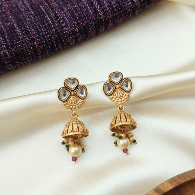 Rajwadi Antique Kundan Necklace Set