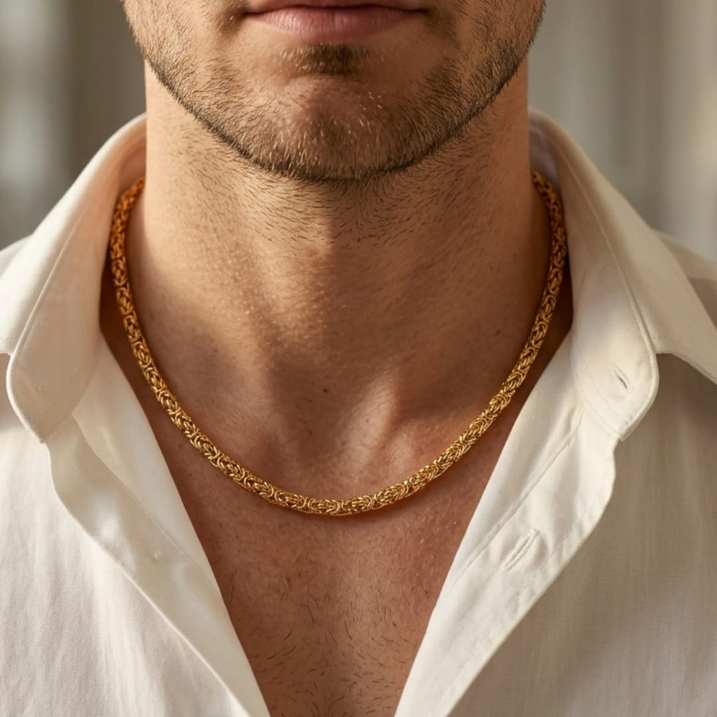 Micro Gold Plated Byzantine Chain
