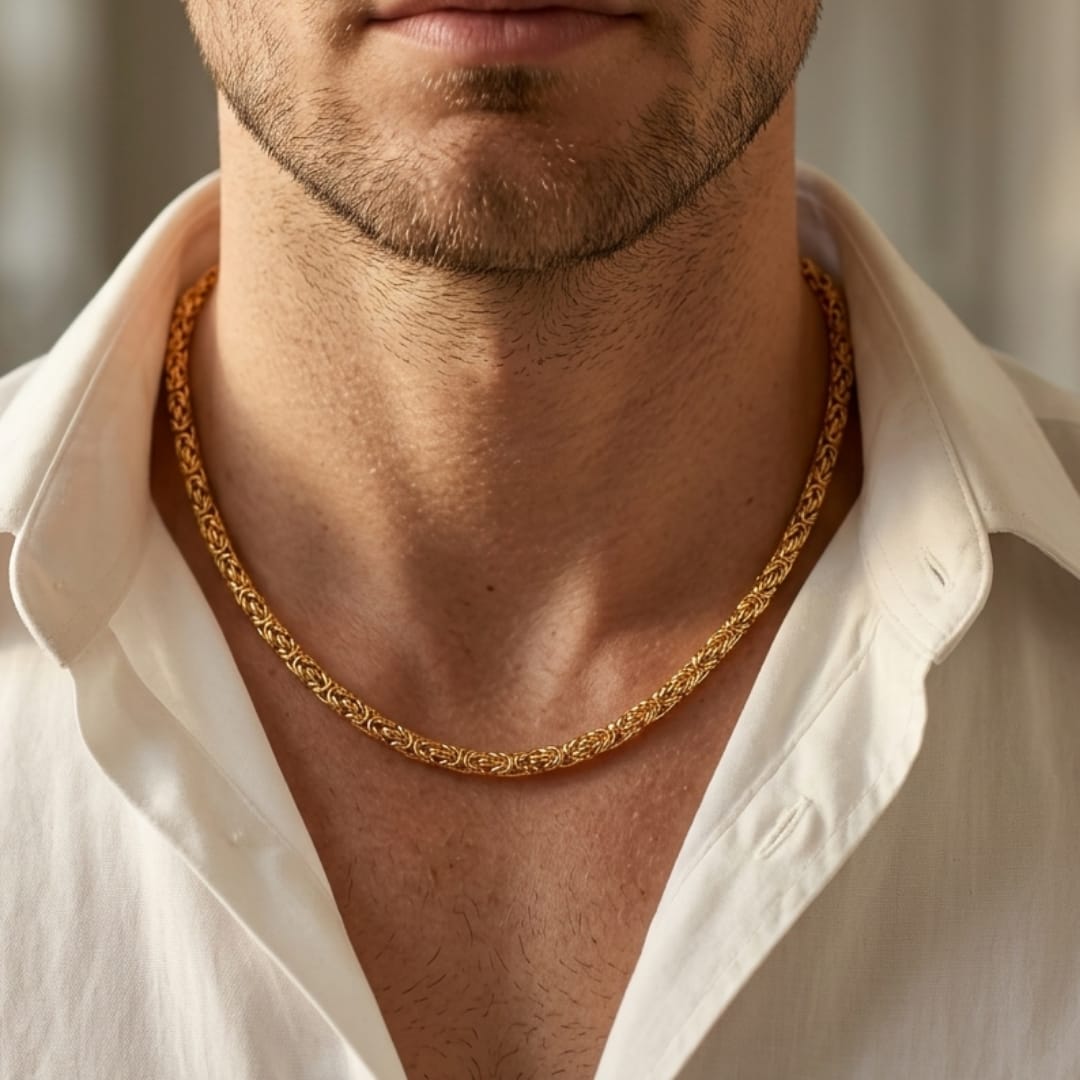 Micro Gold Plated Byzantine Chain