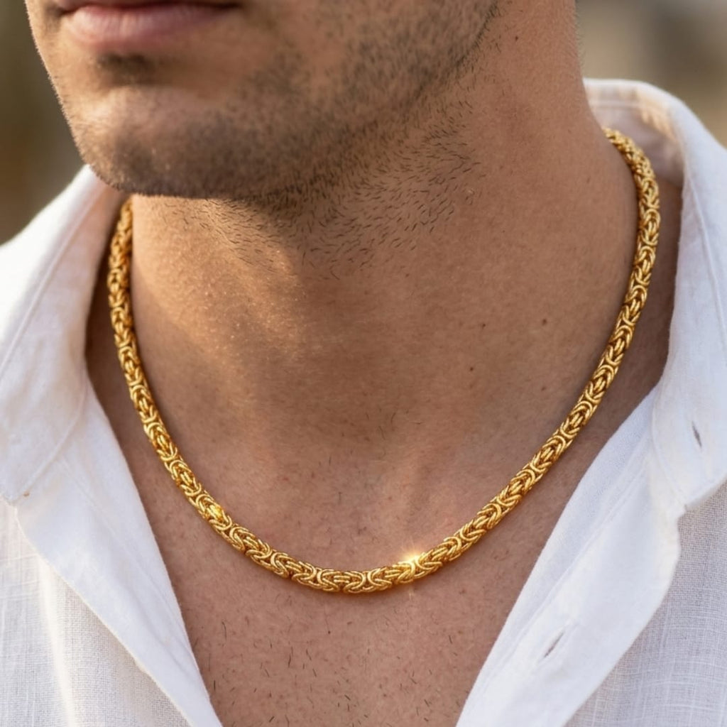 Micro Gold Plated Byzantine Chain