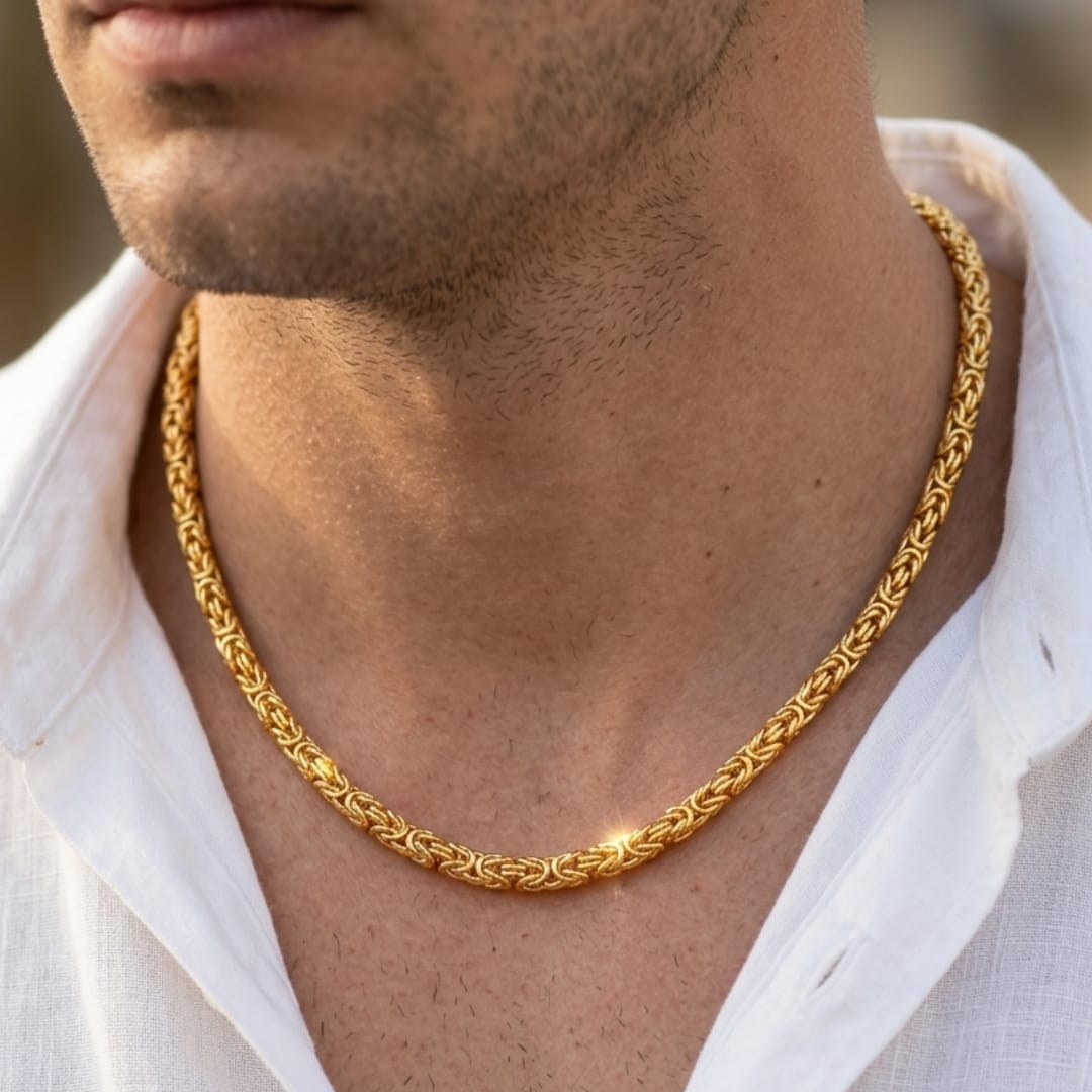 Micro Gold Plated Byzantine Chain