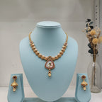 Antique Gold Floral Kundan Rajwadi Necklace Set