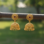 Micro Gold Plated Round Jhumka with Ruby