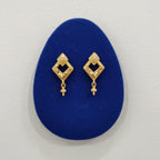 Diamond Motif Gold Drop Earrings