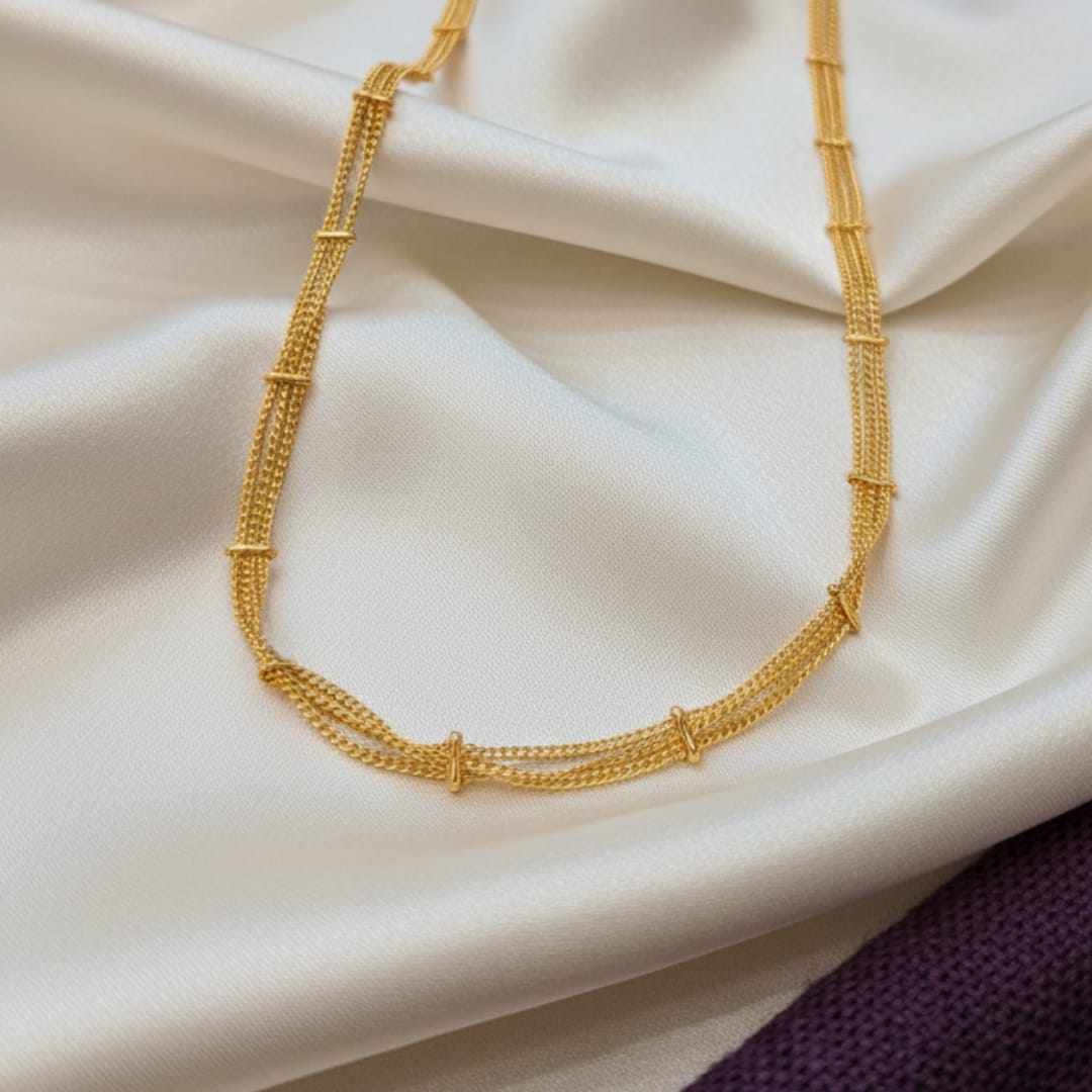 Micro Gold Plated Multi-Strand Bar Chain