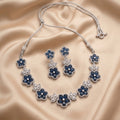 CZ Floral Necklace Set with Earrings