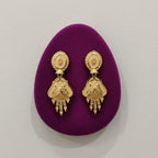 Micro Gold Plated Lotus Drop Earrings