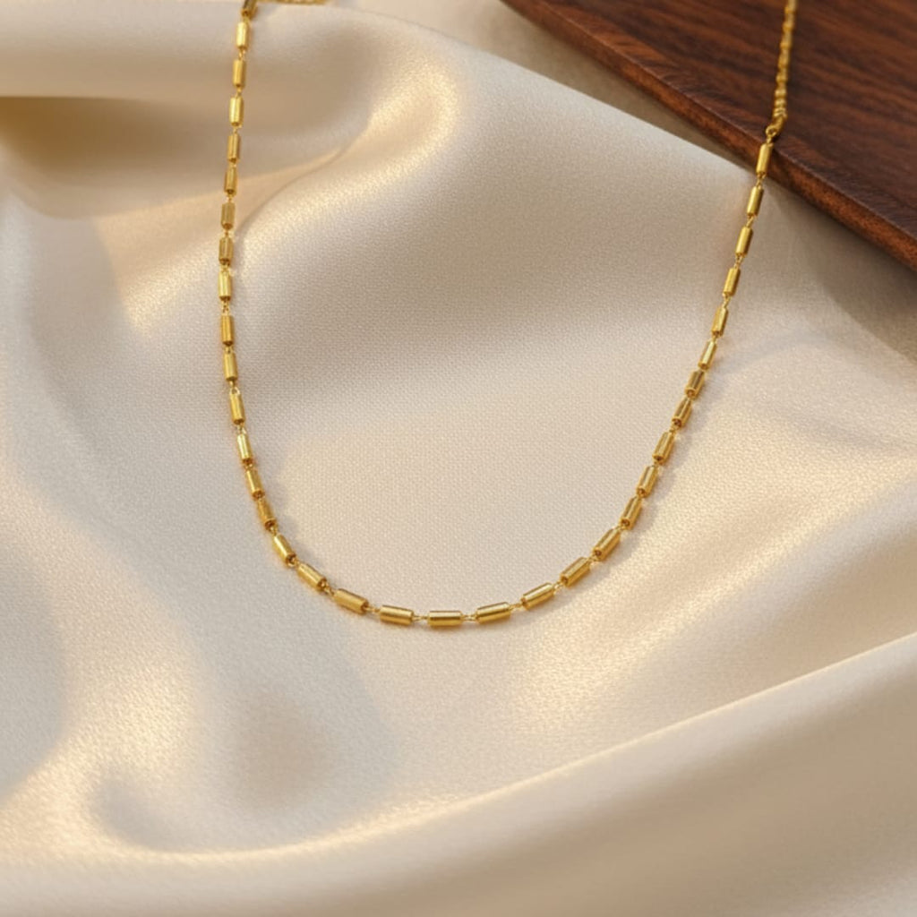 Micro Gold Plated Barrel Bead Chain
