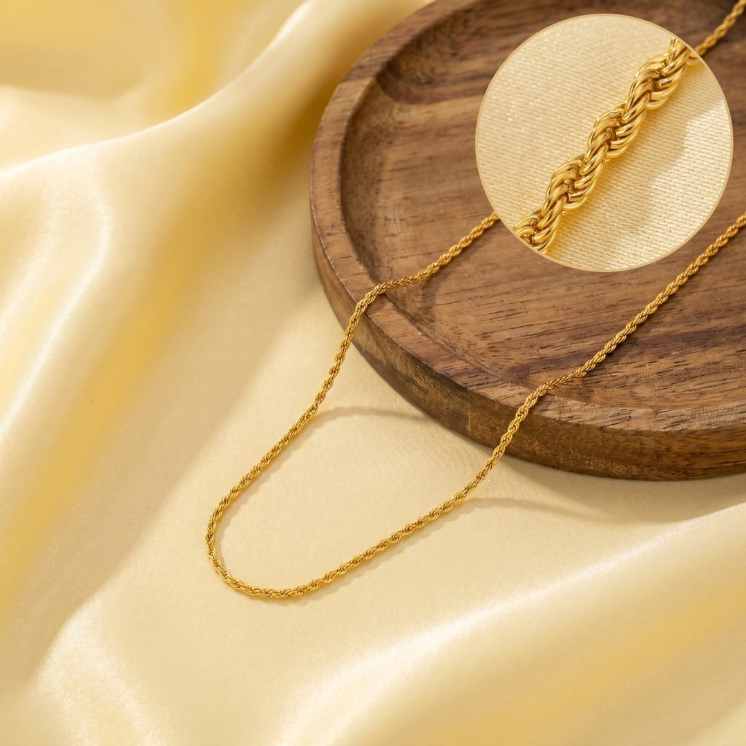 Micro Gold Plated Rope Chain