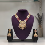 Ruby Pearl Kundan Rajwadi Necklace Set