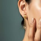Floral Disc Gold Ruby Meenakari Jhumka Earrings