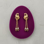 Floral Disc Gold Ruby Meenakari Jhumka Earrings