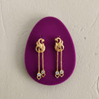 Floral Disc Gold Ruby Meenakari Jhumka Earrings