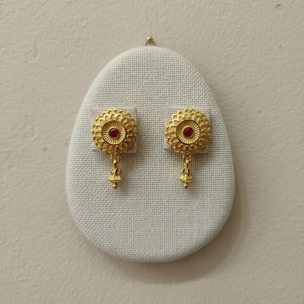 Ruby Jhumka Drop Earrings