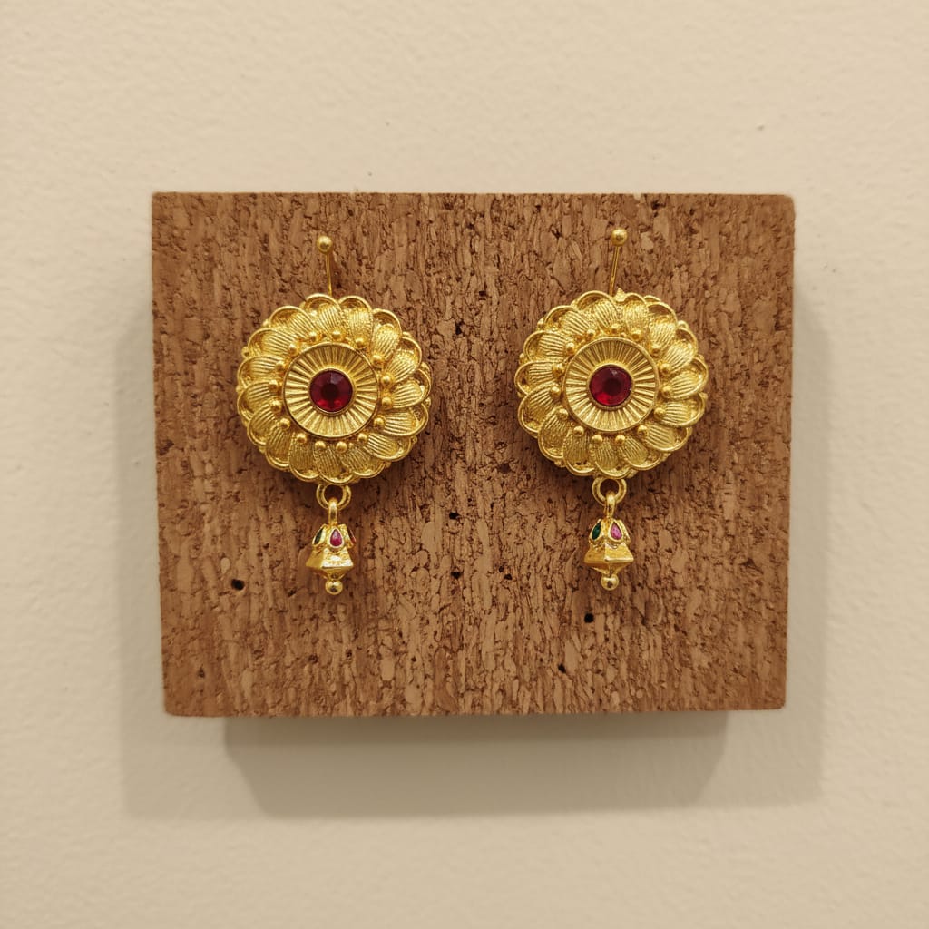 Ruby Jhumka Drop Earrings