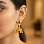 Micro Gold Plated Ruby Teardrop Jhumka