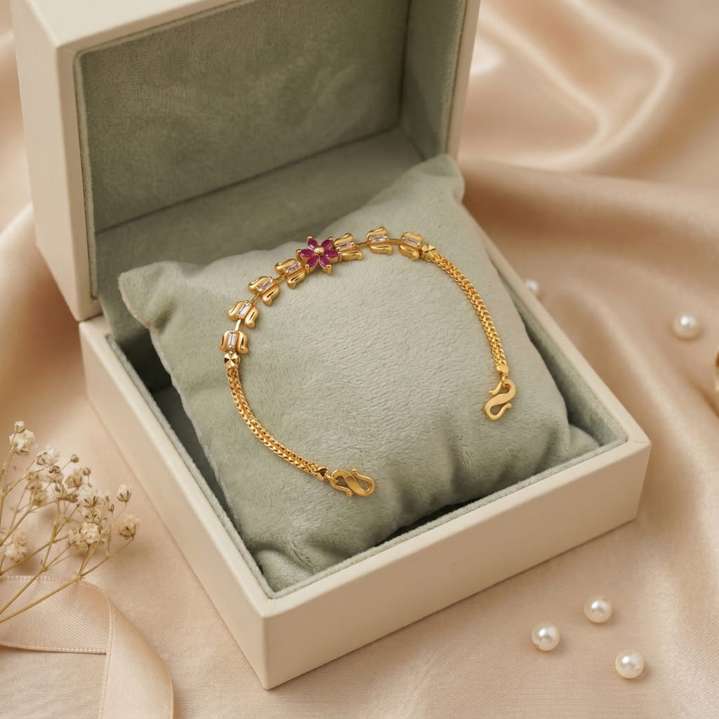 Micro Gold Forming CZ Snowflake Flower Bracelet