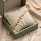 Micro Gold Forming CZ Snowflake Flower Bracelet