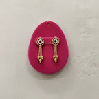 Paisley CZ Gold Bead Chain Tassel Earrings