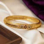 One Gram Gold cz stone Bangles Set