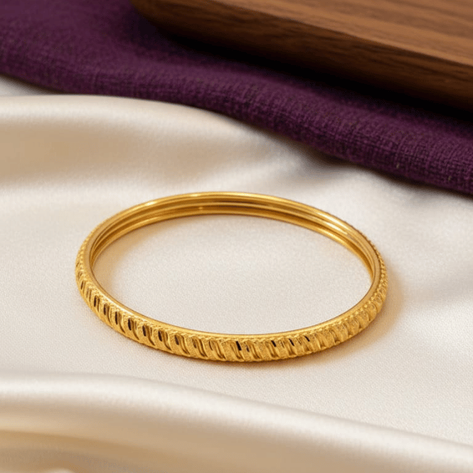 One Gram Gold Ruby Filigree Leaf Bangles