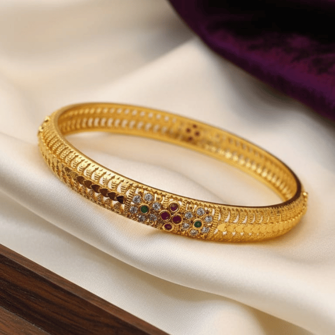 One Gram Gold cz stone Bangles Set
