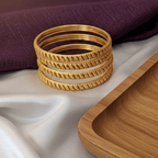 One Gram Gold Ruby Filigree Leaf Bangles