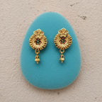 Floral Top Round Disc Meenakari Bell Drop Earrings