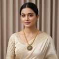 Antique Gold Peacock Pendant Chain Set 
