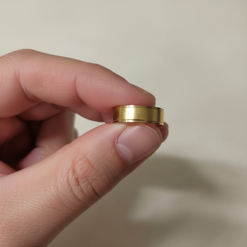 Micro Gold Plated Flat Wide Band Ring