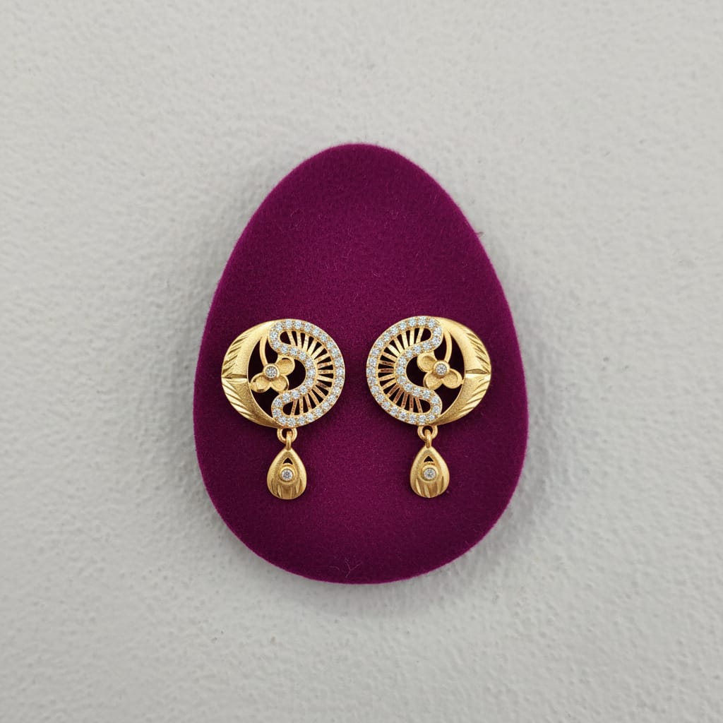 Bahar Beli CZ Swirl Teardrop Drop Earrings