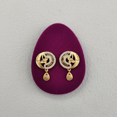 Bahar Beli CZ Swirl Teardrop Drop Earrings