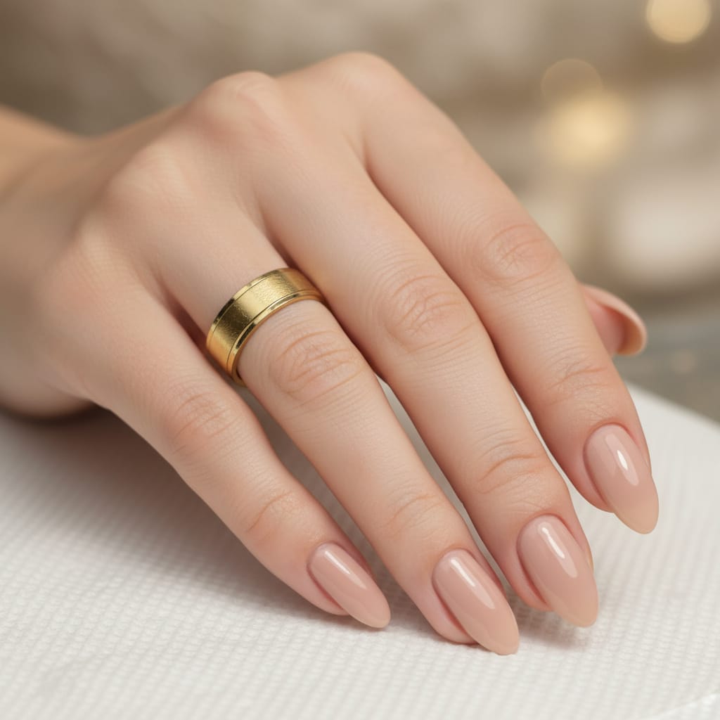 Micro Gold Plated Flat Wide Band Ring