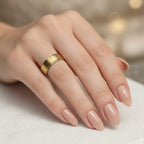 Micro Gold Plated Flat Wide Band Ring