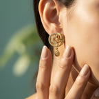Bahar Beli CZ Swirl Teardrop Drop Earrings