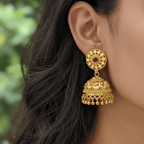Micro Gold Plated Antique Jhumka Earrings