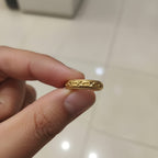 Micro Gold Plated Diamond-Cut Star Engraved Band Ring