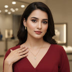CZ Fish Pendant Necklace with Gold Chain
