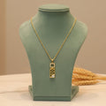 CZ Geometric Bar Pendant Micro Gold Chain