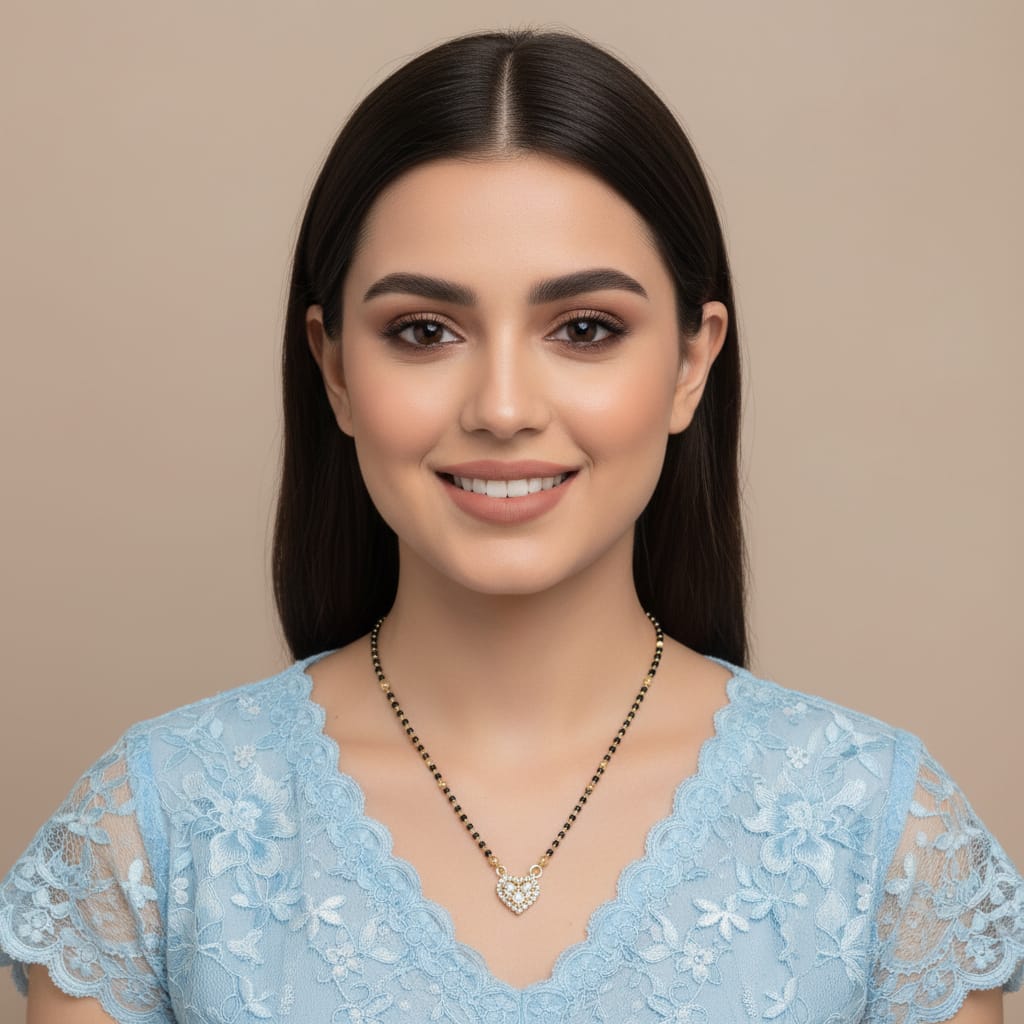 CZ Heart Pendant Mangalsutra