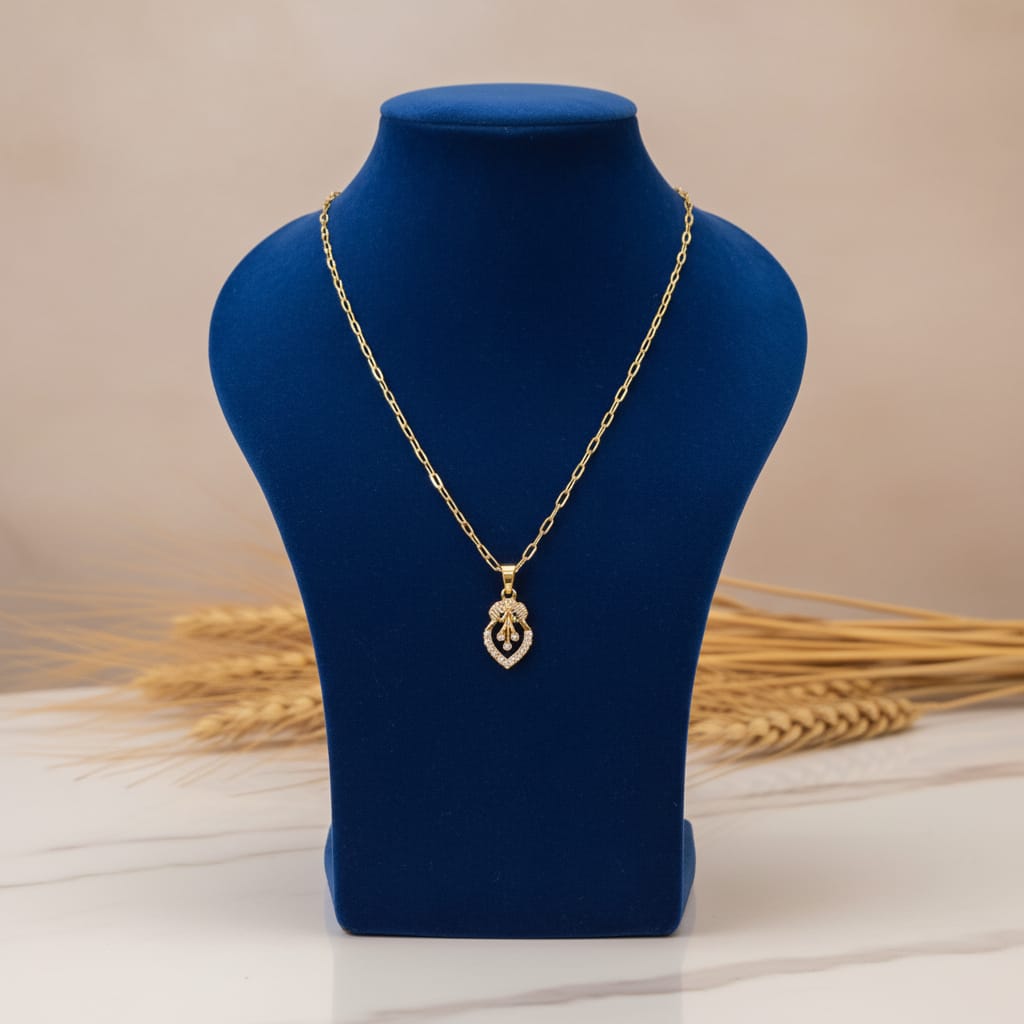 CZ Marquise Pendant Gold Chain