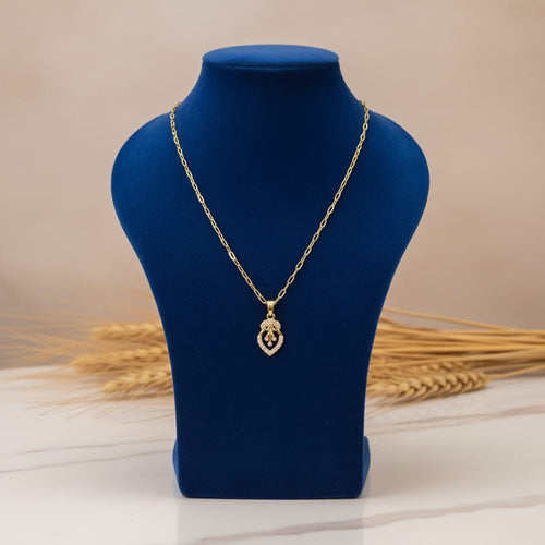 CZ Marquise Pendant Gold Chain