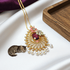 CZ  Pendant Set with Earrings with Pearl