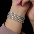 CZ Rhodium All White Bangles Set