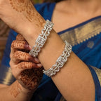 CZ Rhodium Oval & Baguette Tennis Bangles