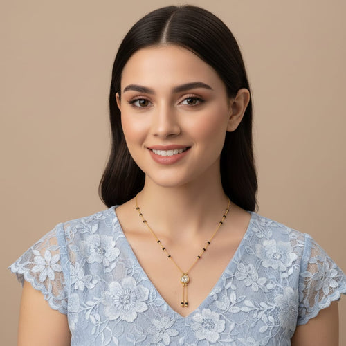 CZ Round Tassel Drop Mangalsutr